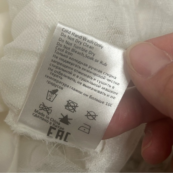 Atoir White Sheer Asymmetrical Dress with Ruffles NWOT - Picture 11 of 13